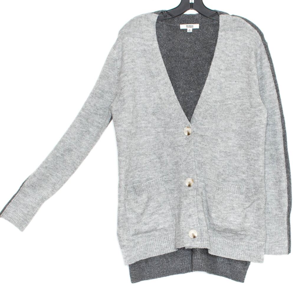 BB Dakota Oversized Grandpa Cardigan Sweater Gray Cottage Old Money Preppy Small - Picture 2 of 5